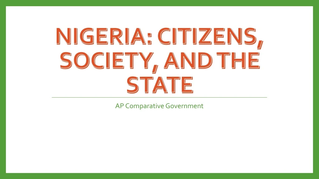 nigeria citizens society and the state