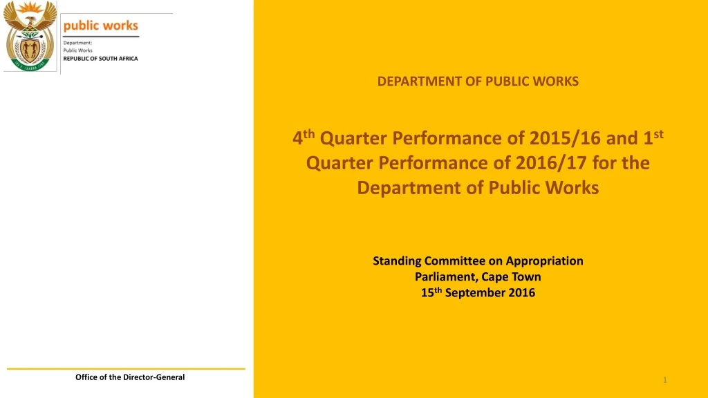 department of public works 4 th quarter