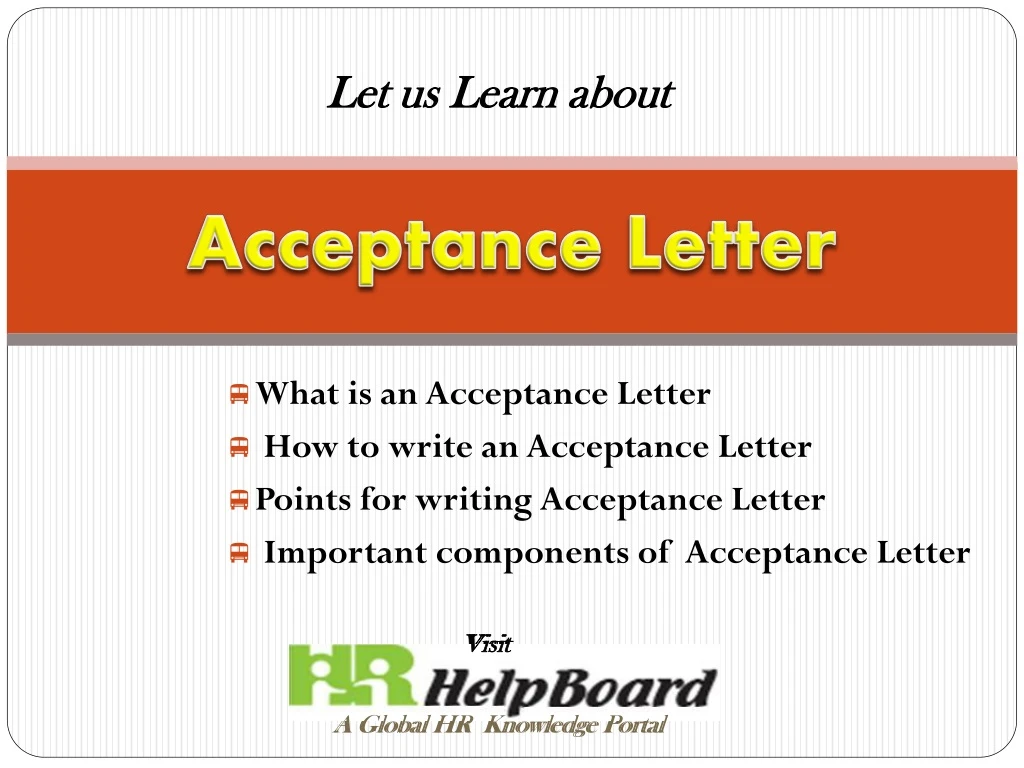acceptance letter