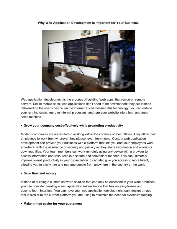 why web application development is important