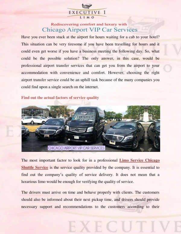 Chicago Airport VIP Car Services