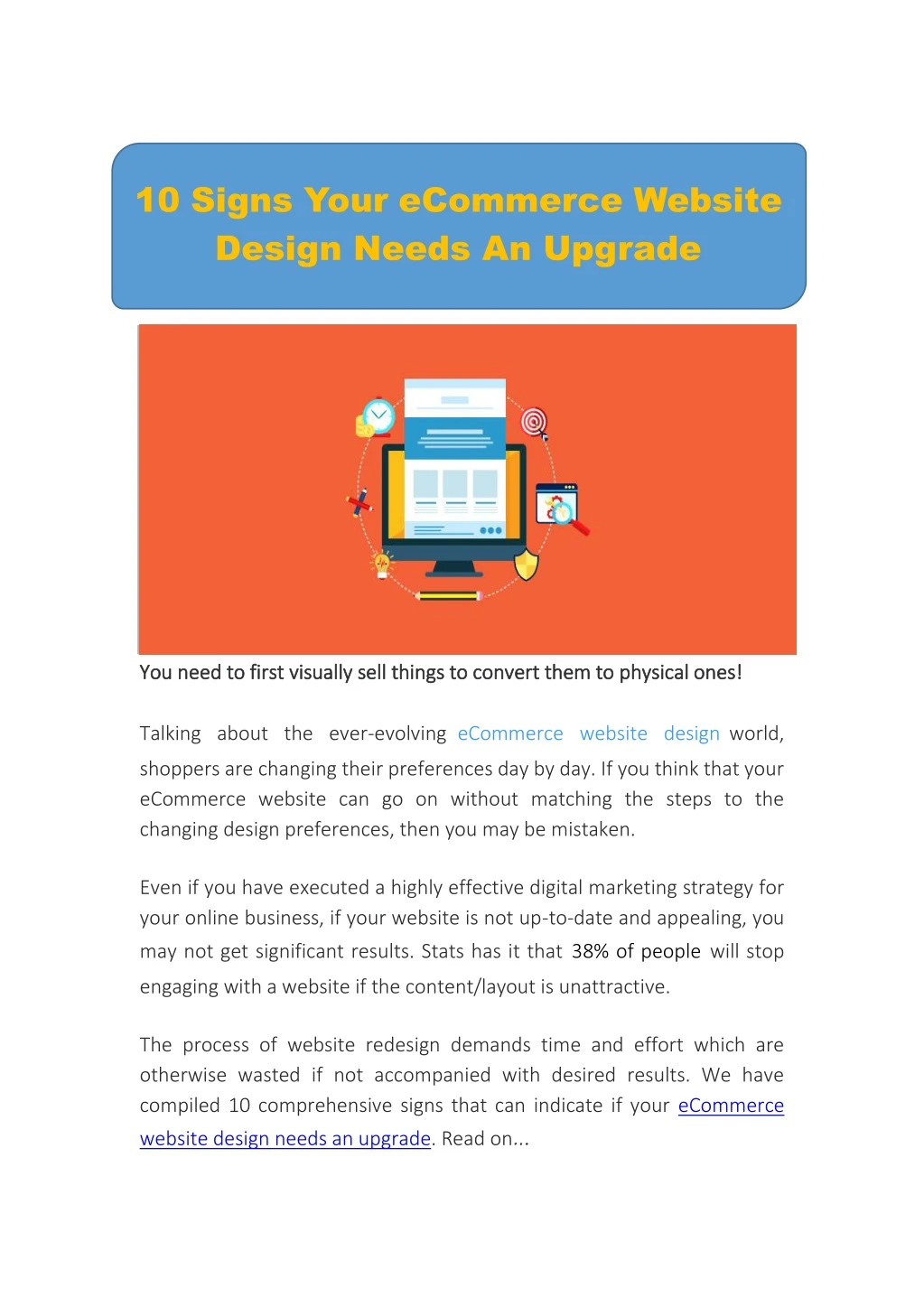 10 signs your ecommerce website design needs