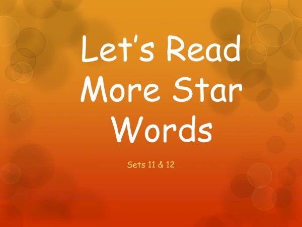 Let’s Read More Star Words