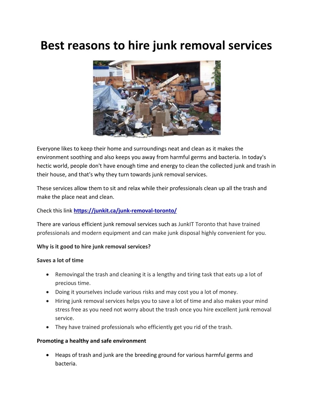 best reasons to hire junk removal services
