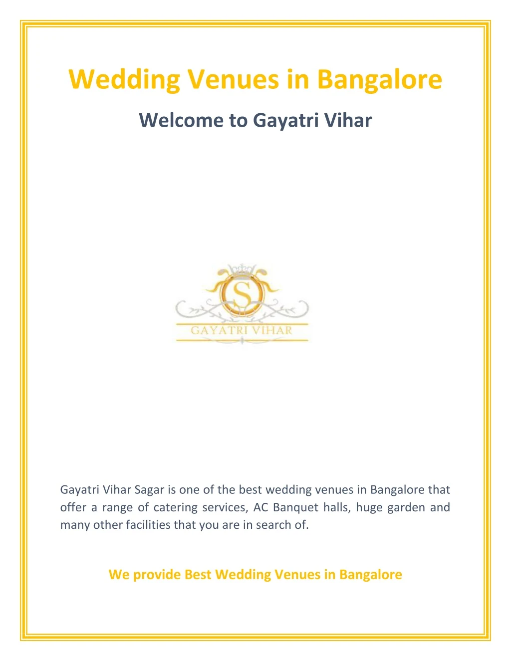 wedding venues in bangalore