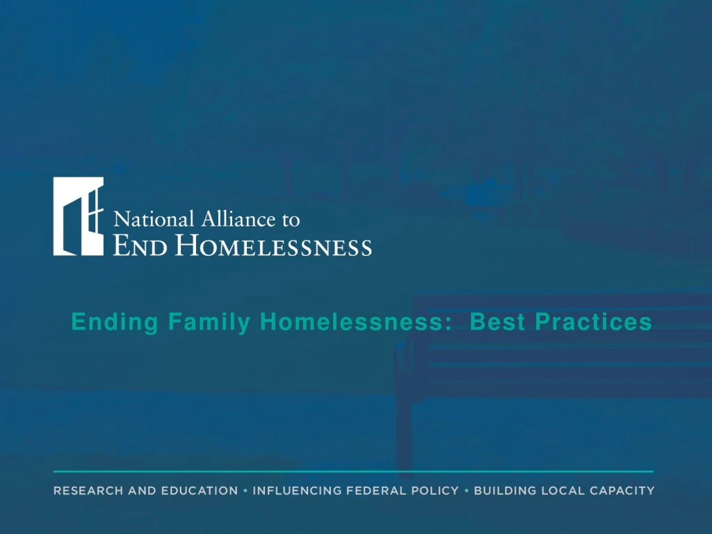 ending family homelessness best practices