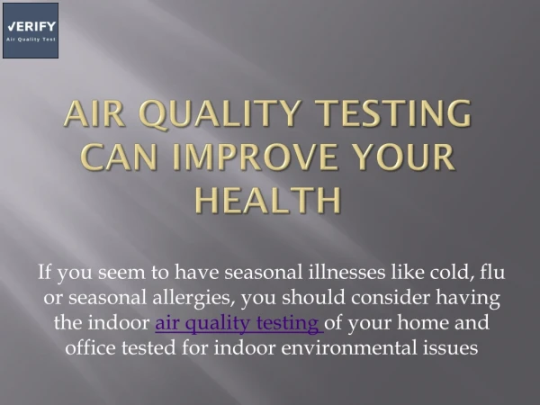 Air quality testing can improve your health