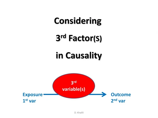 Considering 3 rd Factor (S) in Causality