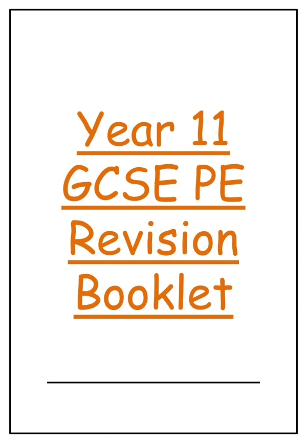 Year 11 GCSE PE Revision Booklet