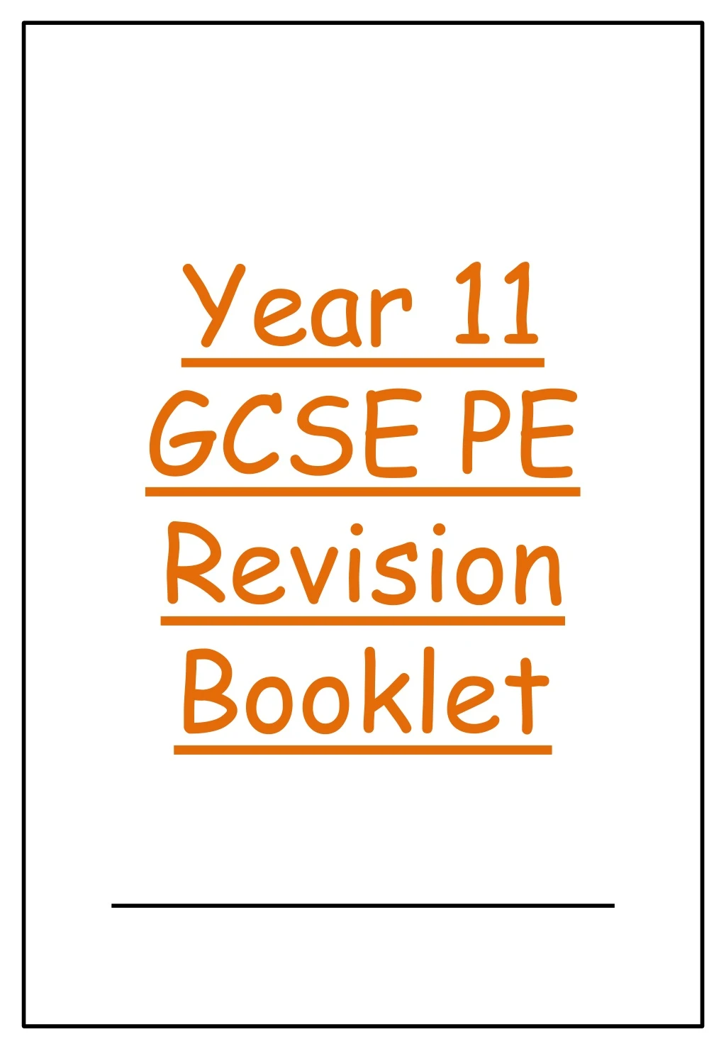 year 11 gcse pe revision booklet