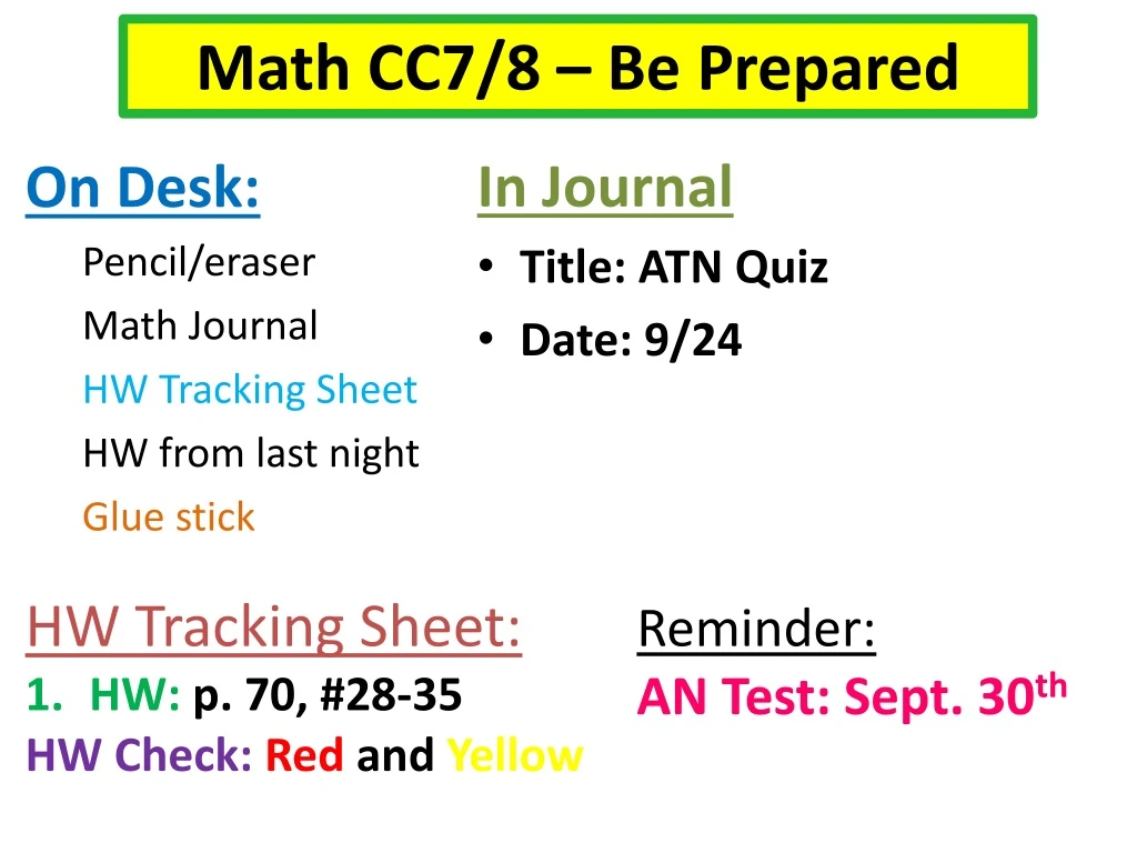 math cc7 8 be prepared