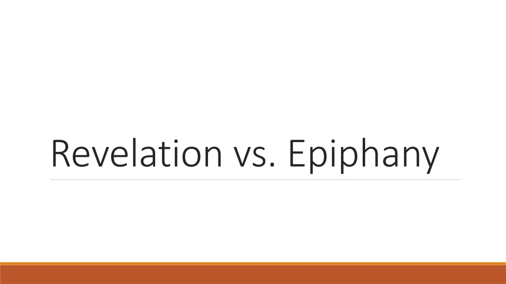 revelation vs epiphany