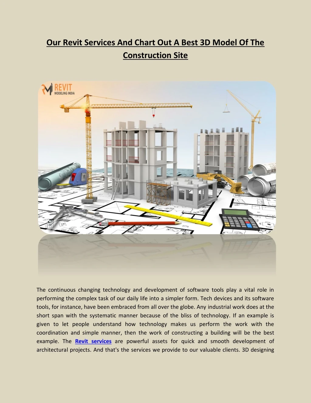 our revit services and chart out a best 3d model