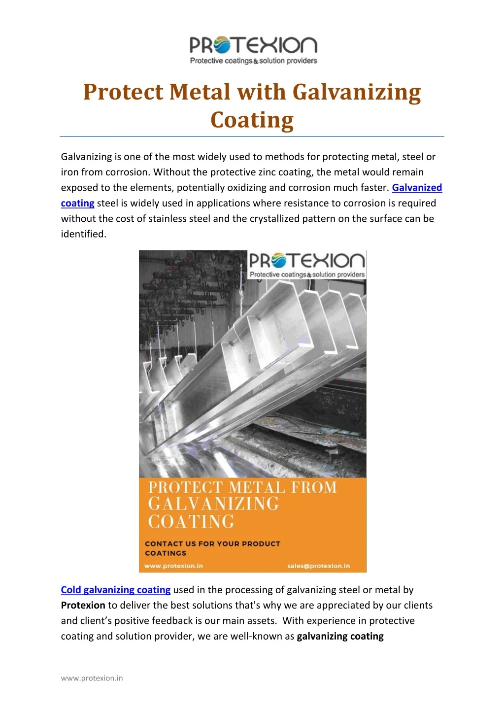 protect metal with galvanizing coating
