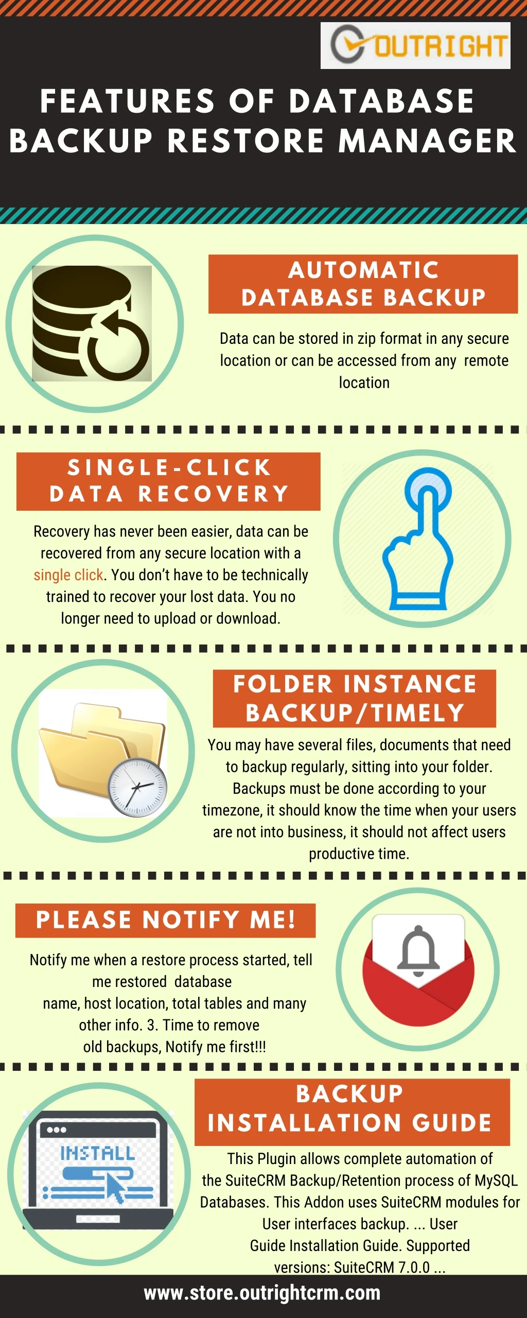 features of database backup restore manager
