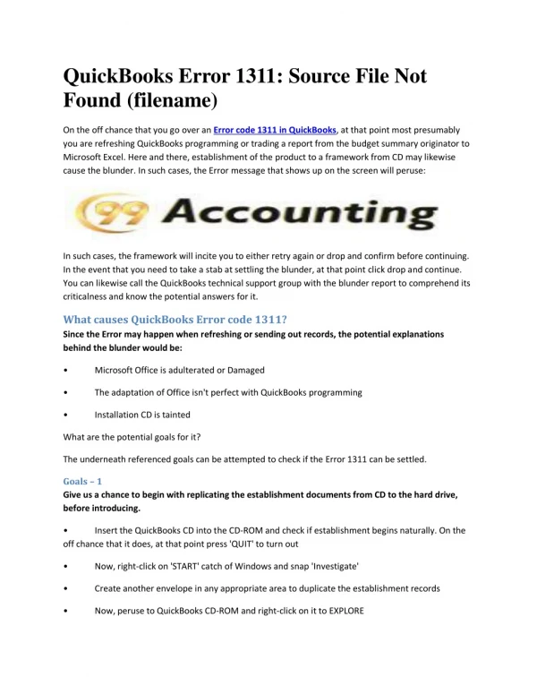 quickbooks error 1311 source file not found