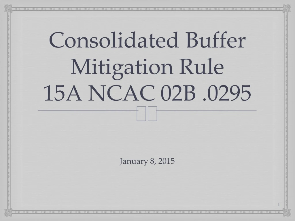 consolidated buffer mitigation rule 15a ncac 02b 0295