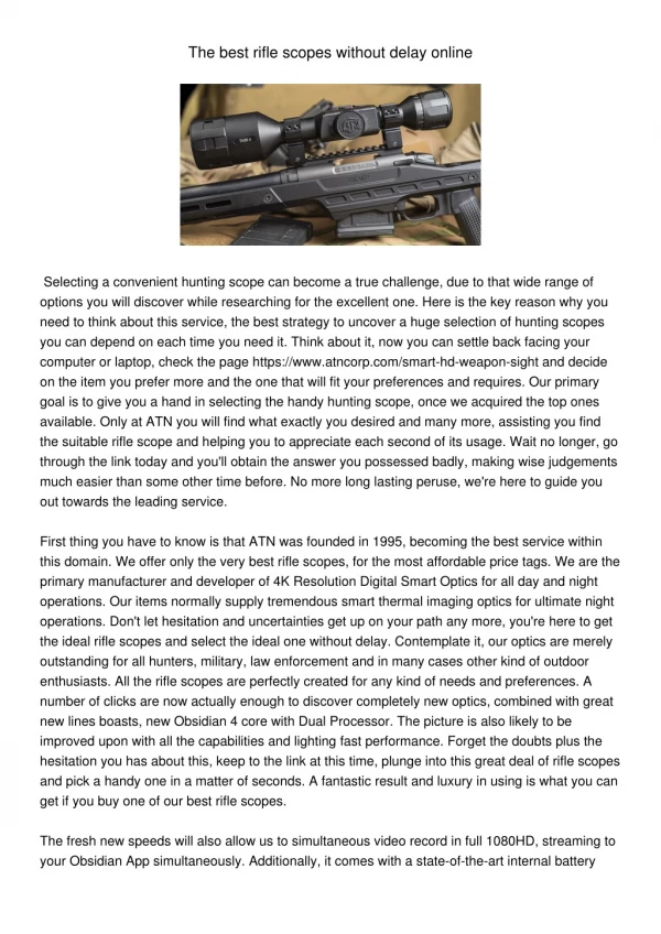 the best rifle scopes without delay online