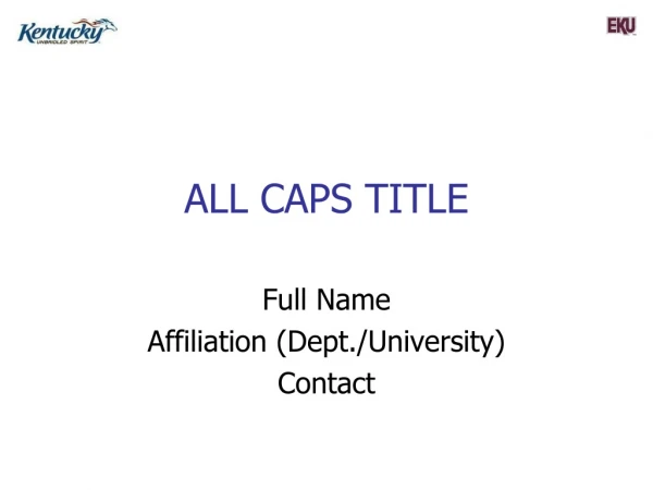 ALL CAPS TITLE
