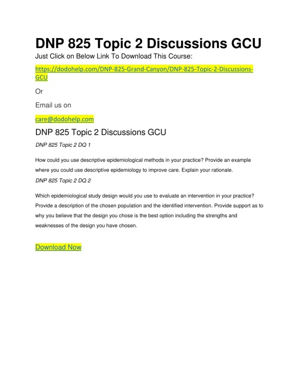 DNP 825 Topic 2 Discussions GCU