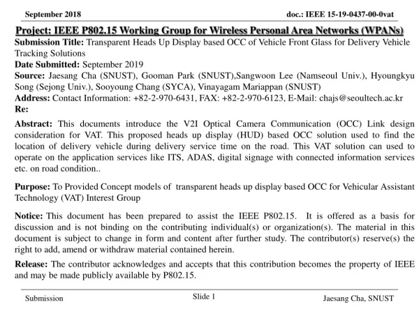 Project: IEEE P802.15 Working Group for Wireless Personal Area Networks (WPANs)