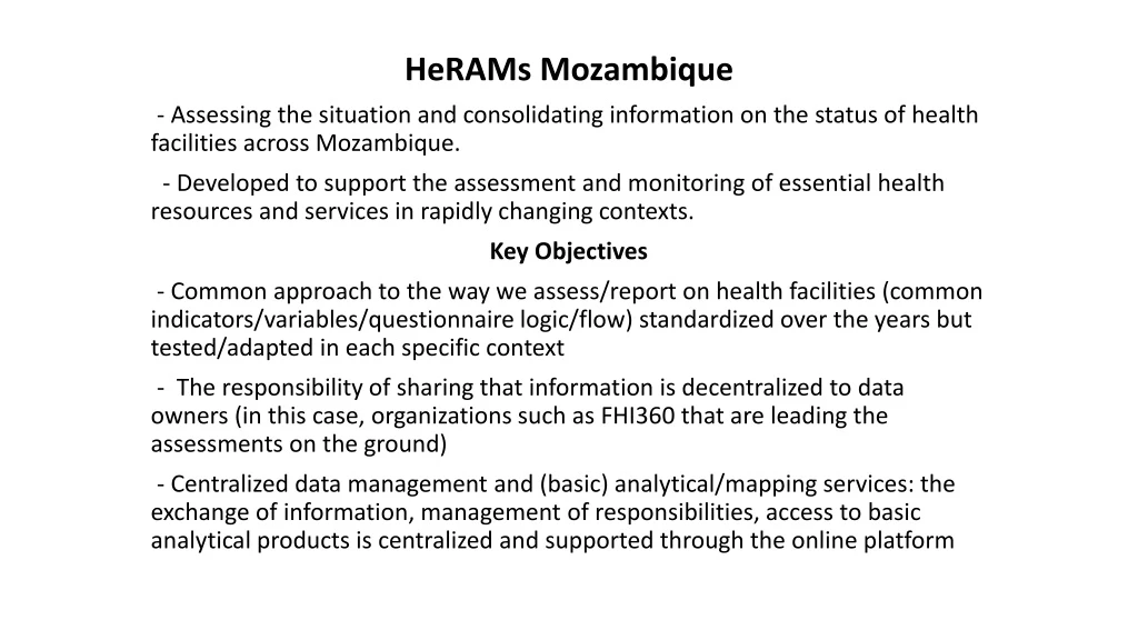 herams mozambique assessing the situation