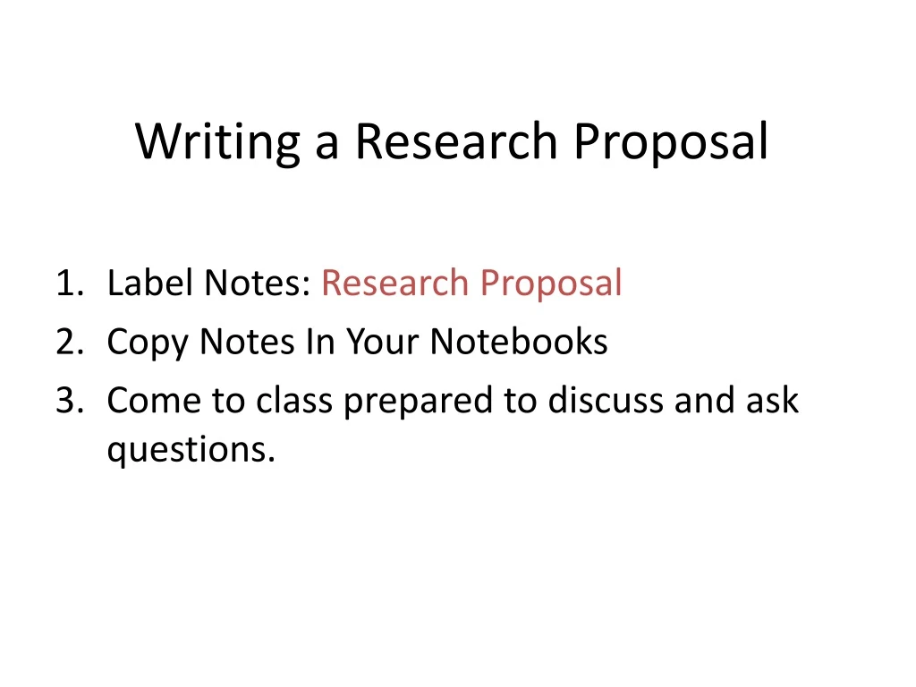 writing a research proposal