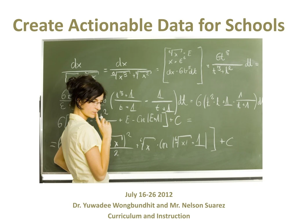 create actionable data for schools