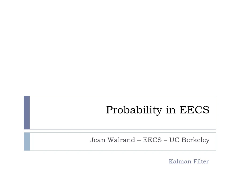 probability in eecs