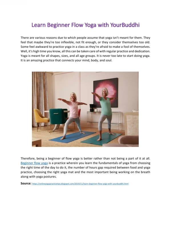 learn beginner flow yoga with yourbuddhi learn