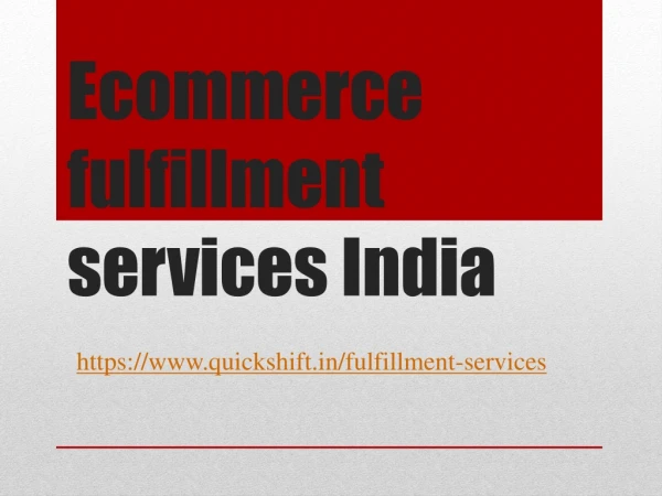 ecommerce fulfillment services india