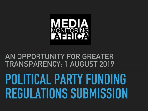 Political party funding Regulations submission