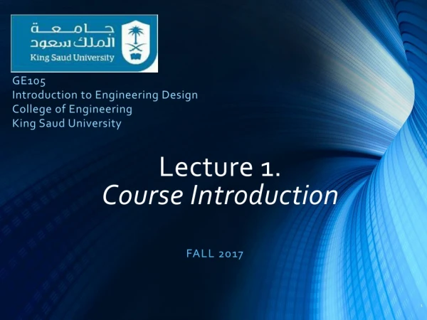 Lecture 1. Course Introduction