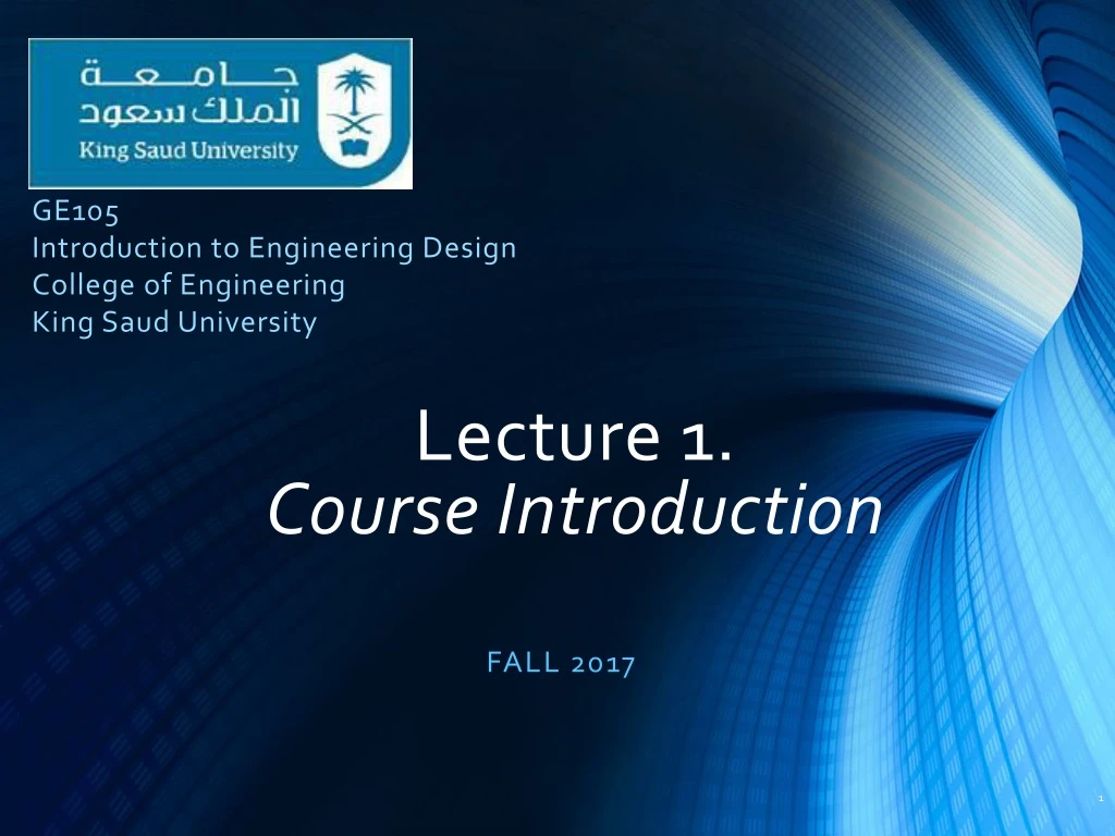 lecture 1 course introduction