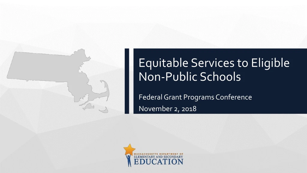 equitable services to eligible non public schools