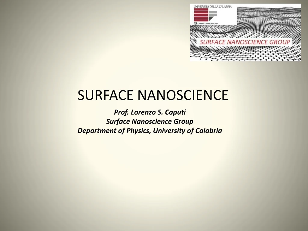 surface nanoscience