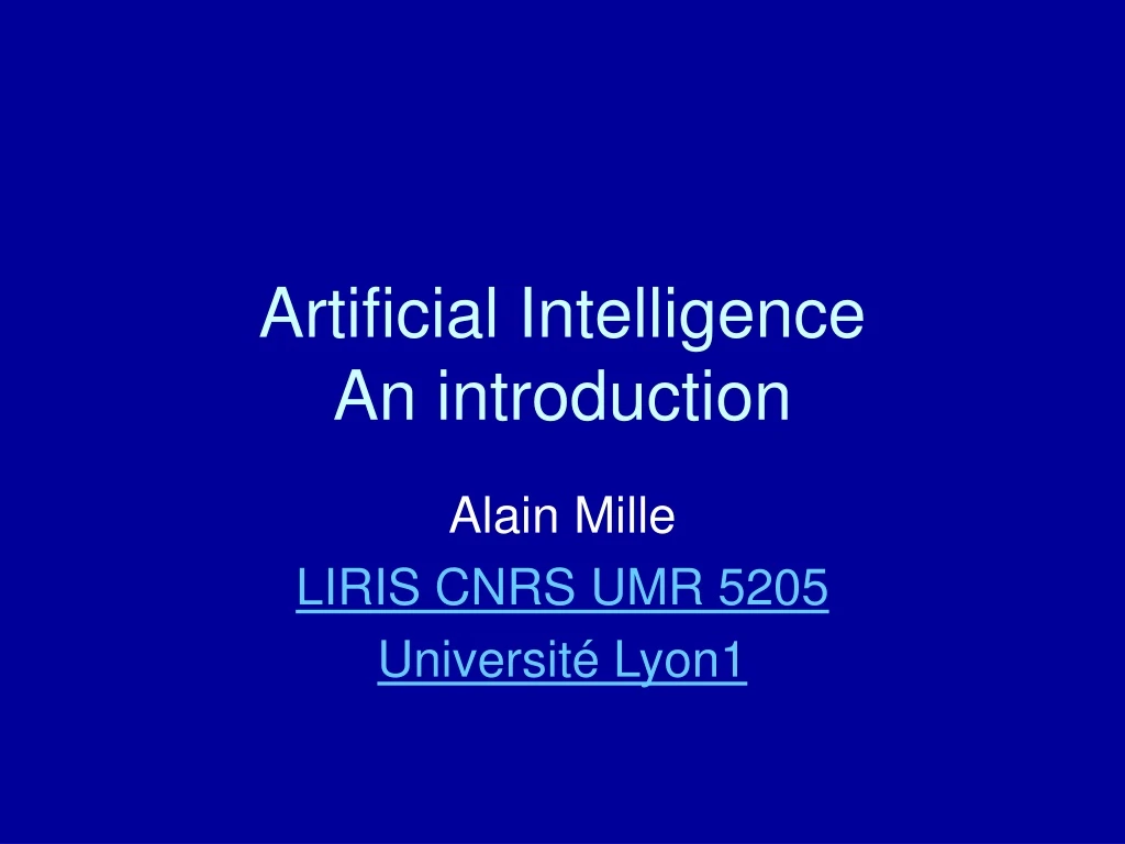 artificial intelligence an introduction