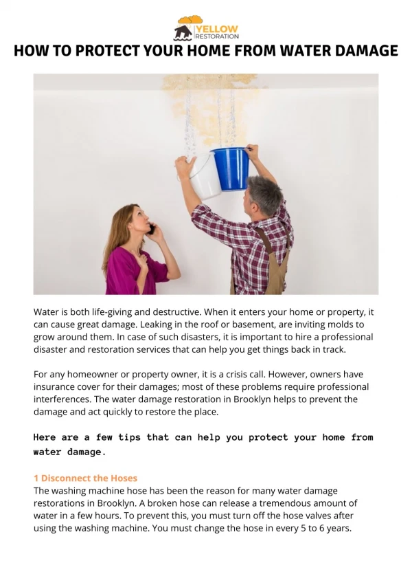 how to protect your home from water damage