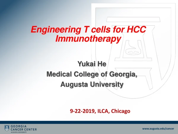 Engineering T cells for HCC Immunotherapy