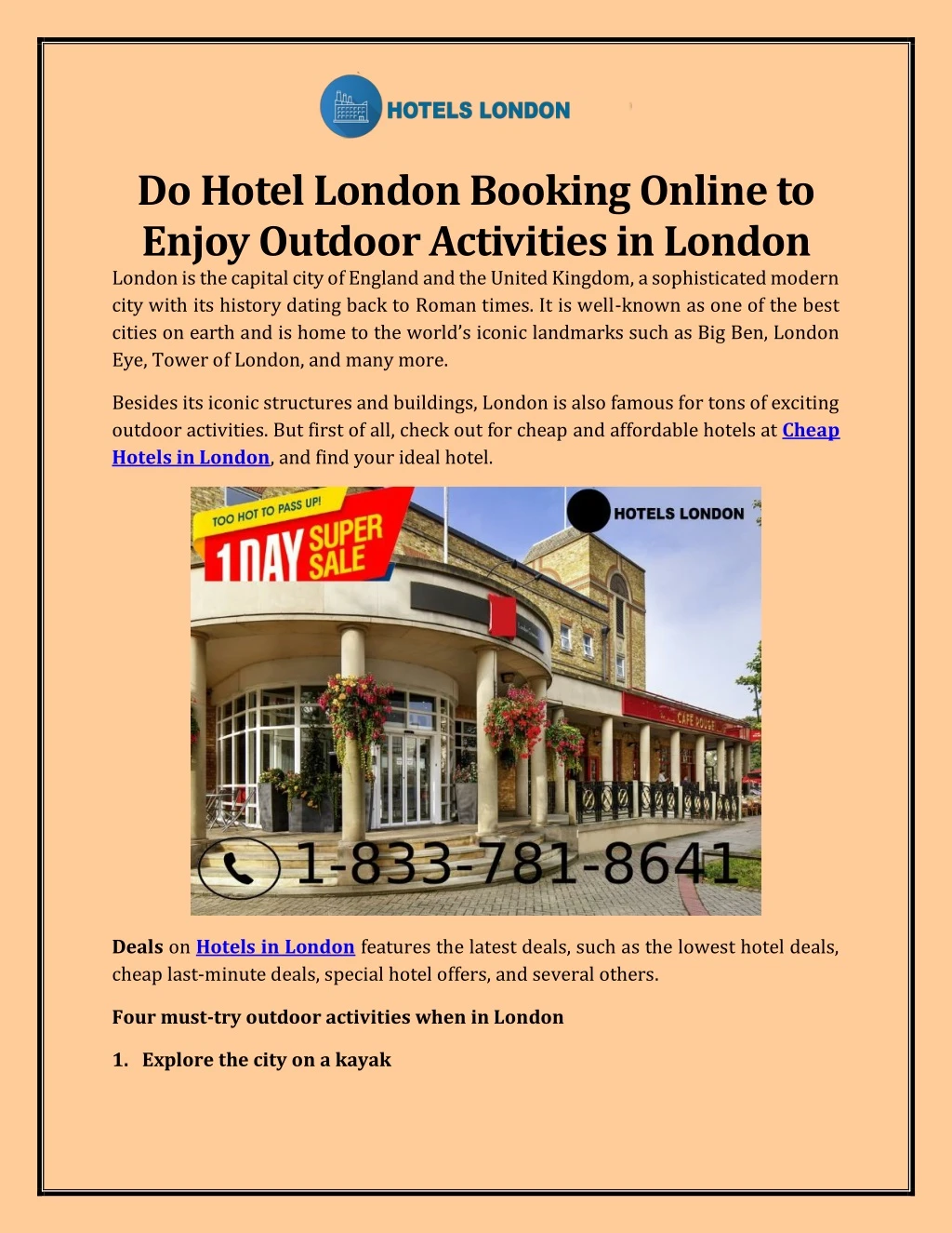 do hotel london booking online to enjoy outdoor