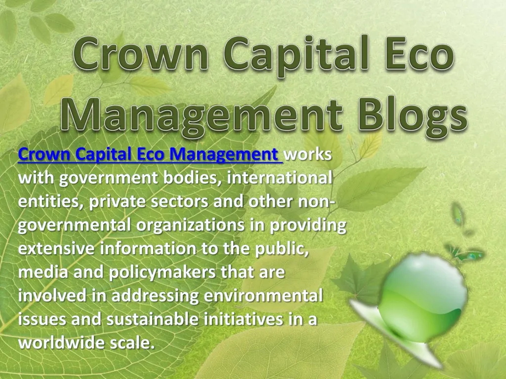 crown capital eco management blogs