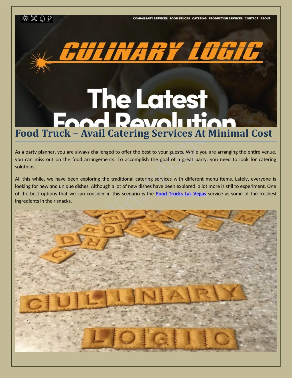 food truck avail catering services at minimal cost