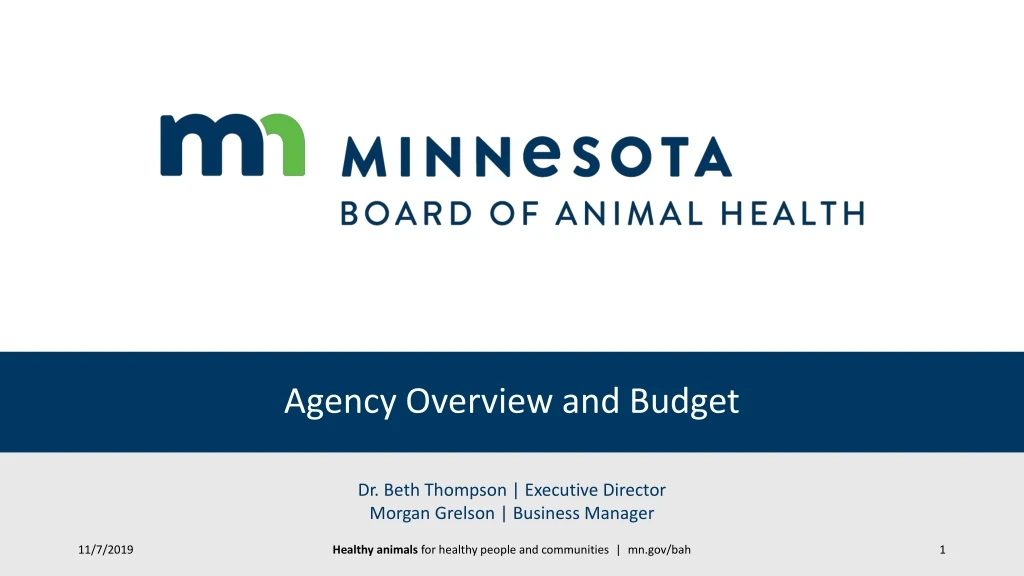 agency overview and budget