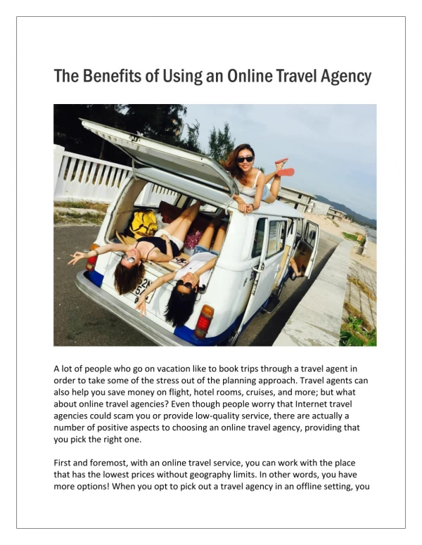 The Benefits of Using an Online Travel Agency