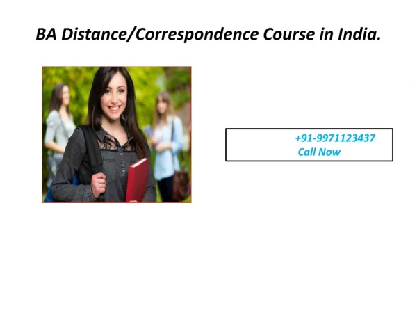 BA Distance/Correspondence Course in India.