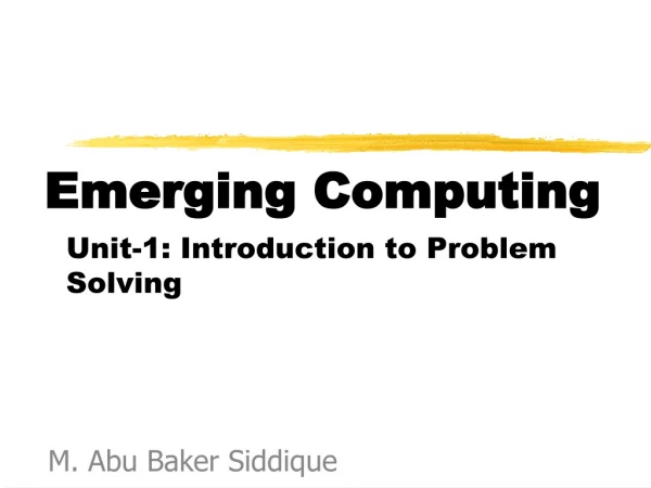 Emerging Computing