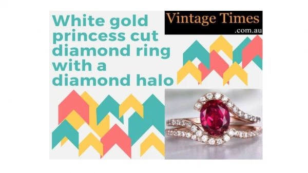 Shop white gold princess cut with a diamond halo jewellery online