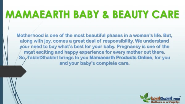 Mamaearth Baby and Beauty Care Products Online in India