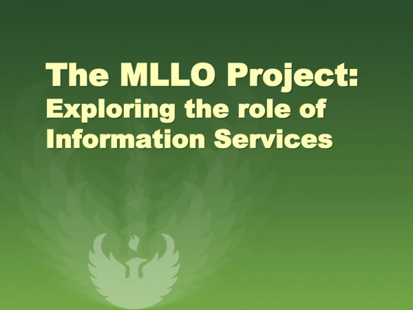The MLLO Project: Exploring the role of Information Services