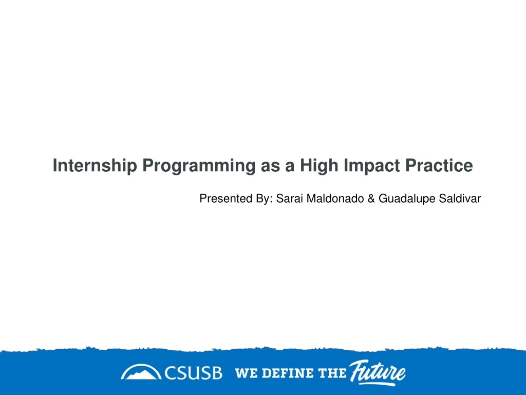 internship programming as a high impact practice